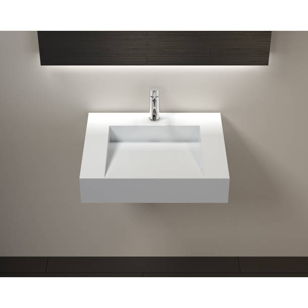 Badeloft Polymarble 19.6'' Rectangular Wall Mount Bathroom Sink